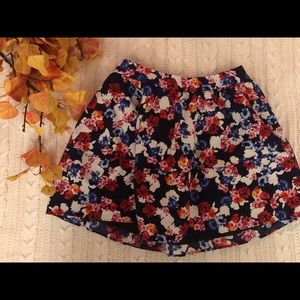 Express Floral Skater Skirt